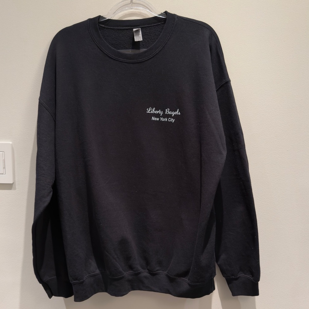 New York City Liberty Bagels Gildan Heavy Blend Black Sweatshirt Size XL
